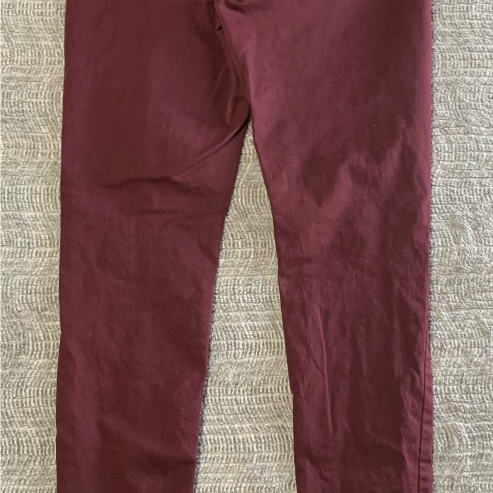 3/$30 American Eagle Outfitters Burgundy High Rise Jeggings Skinny Fit - Picture 3 of 14